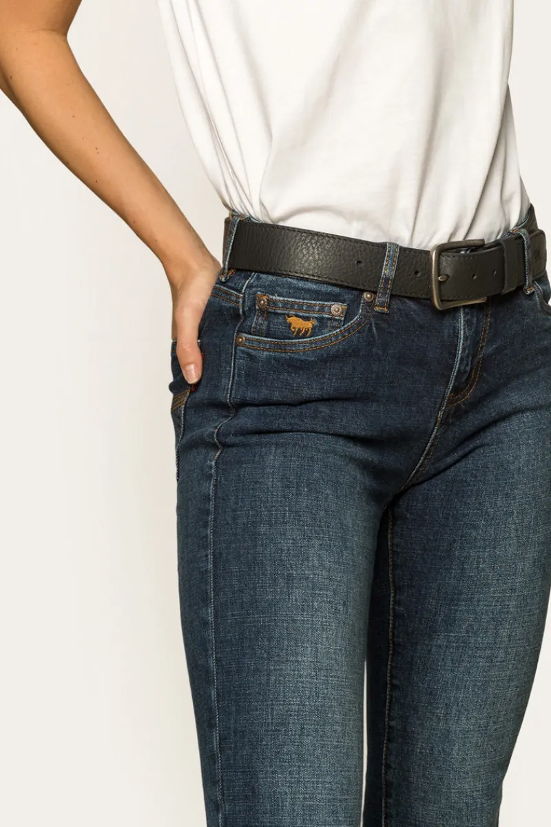 Ringers Western Clermont Womens Low-Rise Jeans - Classic Blue