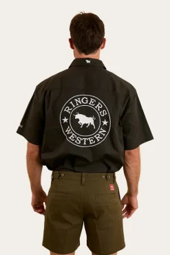Ringers Western Cloncurry Mens Heavy Weight Work Short - Military Green