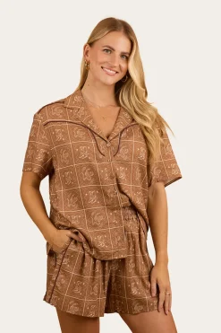 Hot Ringers Western Cody Womens Shirt - Almond