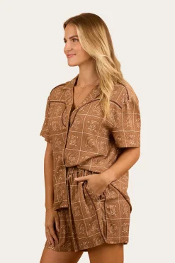 Hot Ringers Western Cody Womens Shirt - Almond