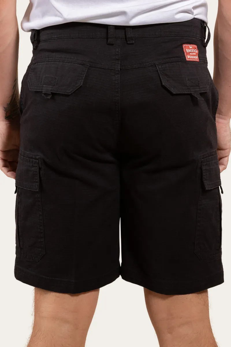 Outlet Ringers Western Coober Pedy Mens Ripstop Work Short - Black