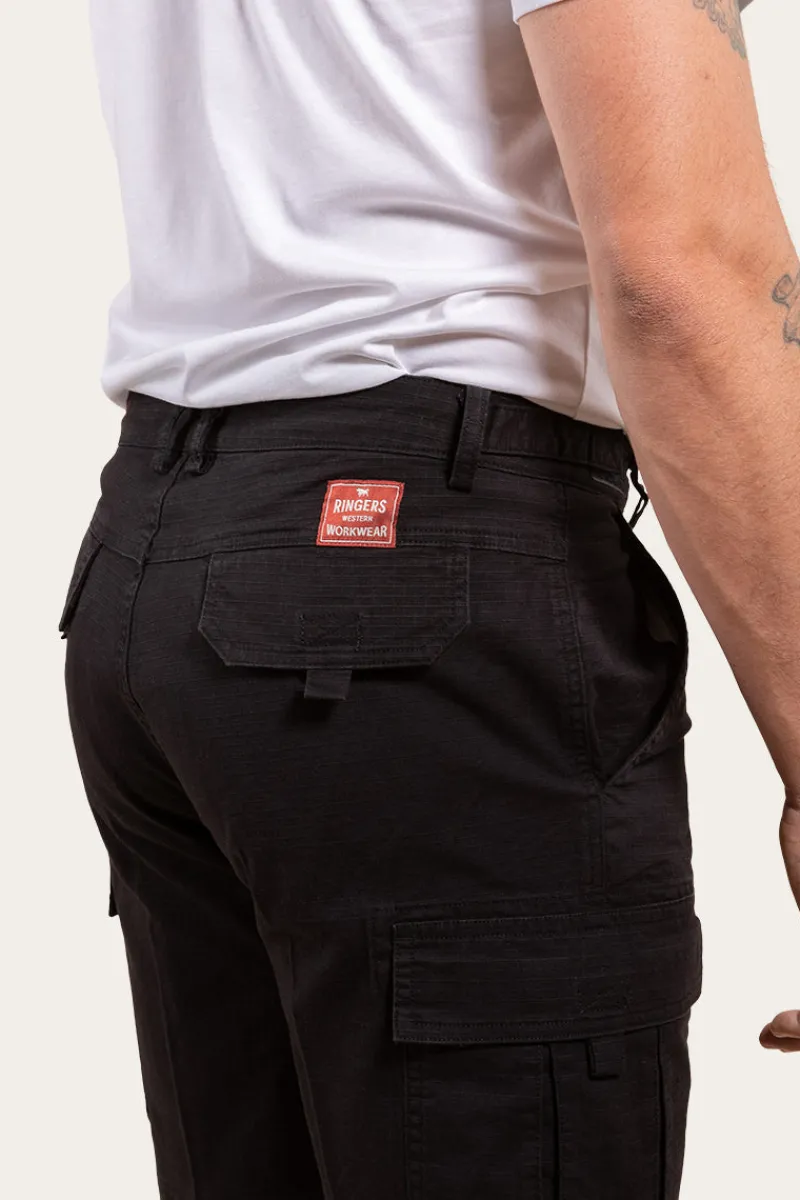 Outlet Ringers Western Coober Pedy Mens Ripstop Work Short - Black