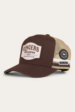 Sale Ringers Western Country Club Deep Fit Trucker Cap - Saddle Brown