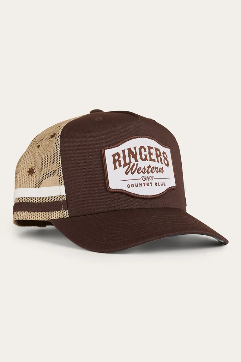 Sale Ringers Western Country Club Deep Fit Trucker Cap - Saddle Brown