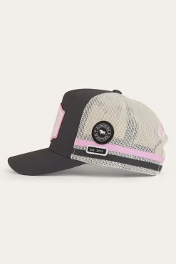 Online Ringers Western Country Club Deep Fit Trucker Cap - Ballet Pink / Charcoal
