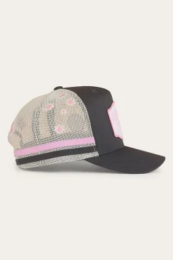 Online Ringers Western Country Club Deep Fit Trucker Cap - Ballet Pink / Charcoal