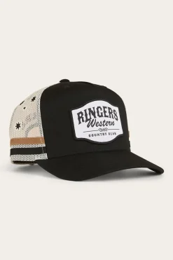 Ringers Western Country Club Deep Fit Trucker Cap - Black