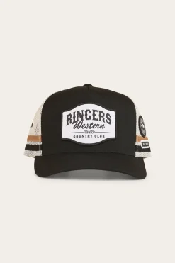 Ringers Western Country Club Deep Fit Trucker Cap - Black