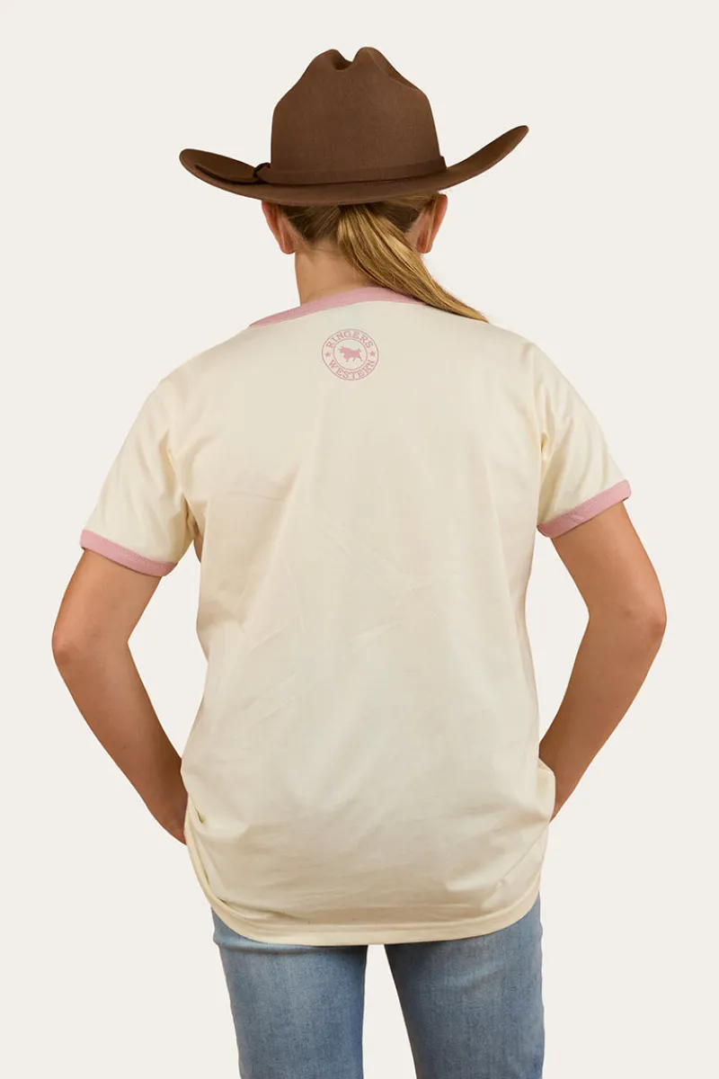 New Ringers Western Country Music Kids Ringer T-Shirt - Bone