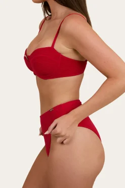 Discount Ringers Western Country Sunset Textured Underwire Bikini Top - Red