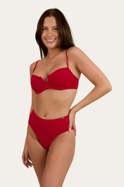 Discount Ringers Western Country Sunset Textured Underwire Bikini Top - Red