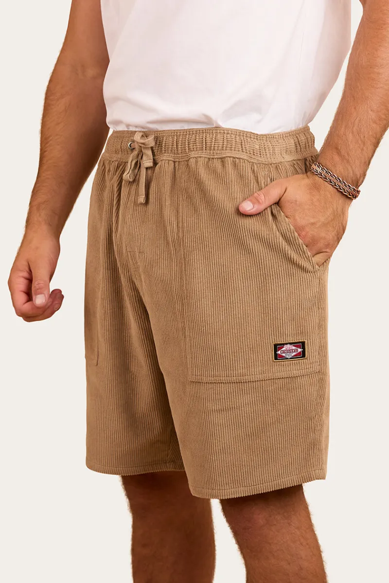 Hot Ringers Western Countryside Mens Corduroy Walk Short - Dark Sand
