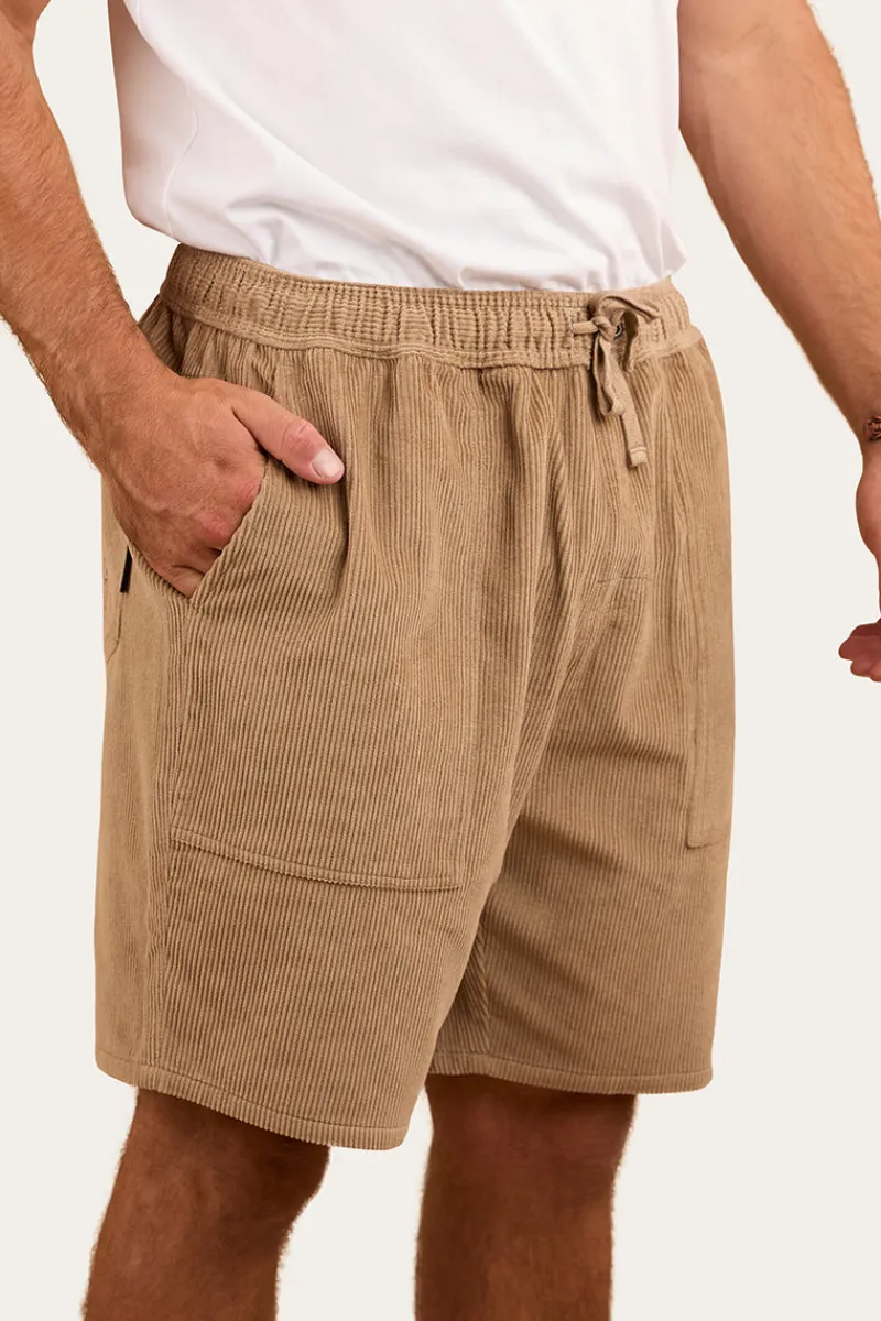 Hot Ringers Western Countryside Mens Corduroy Walk Short - Dark Sand