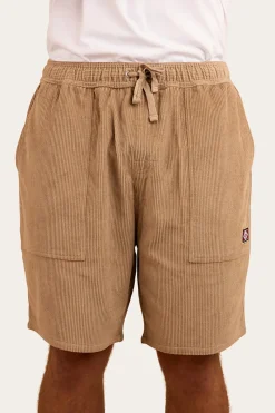Hot Ringers Western Countryside Mens Corduroy Walk Short - Dark Sand