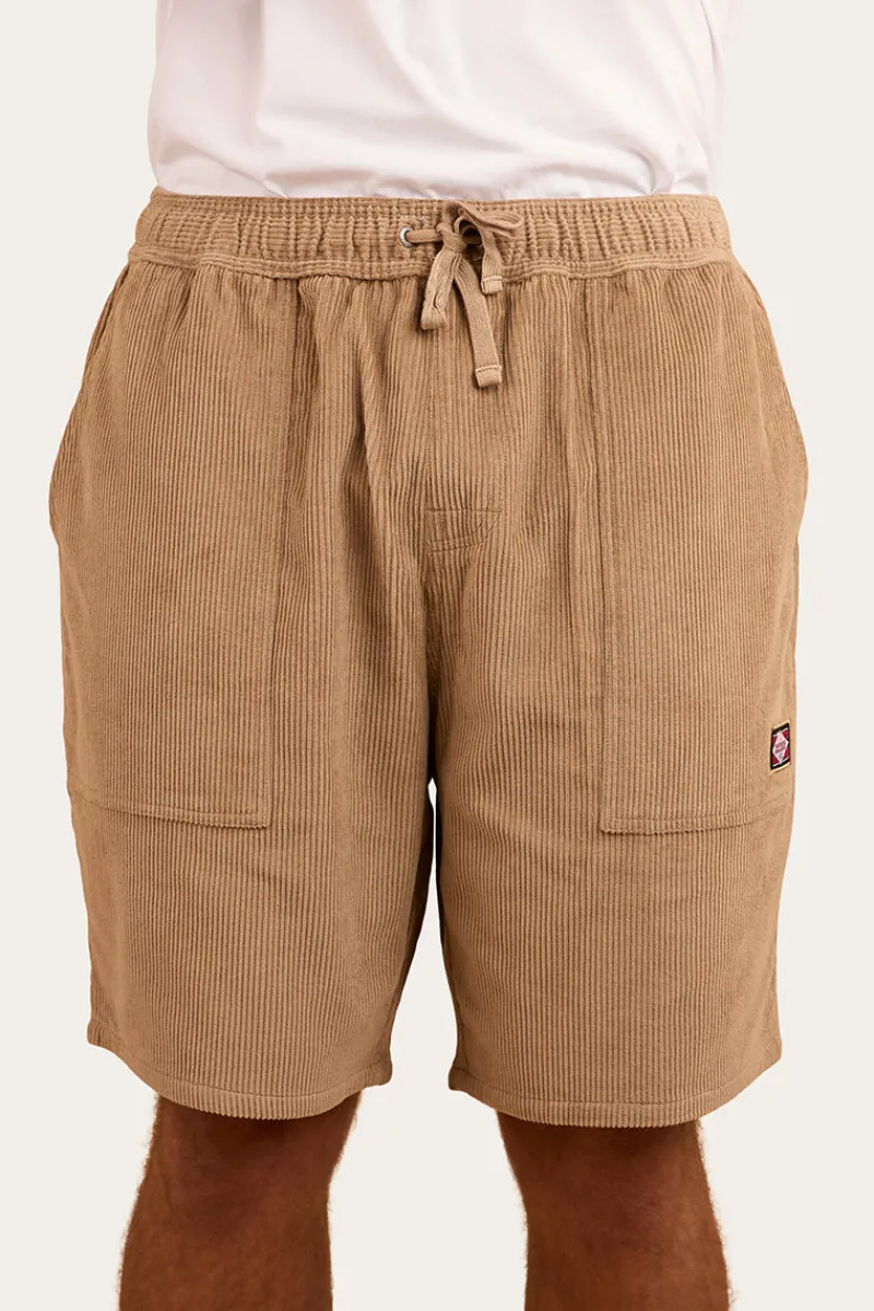Hot Ringers Western Countryside Mens Corduroy Walk Short - Dark Sand