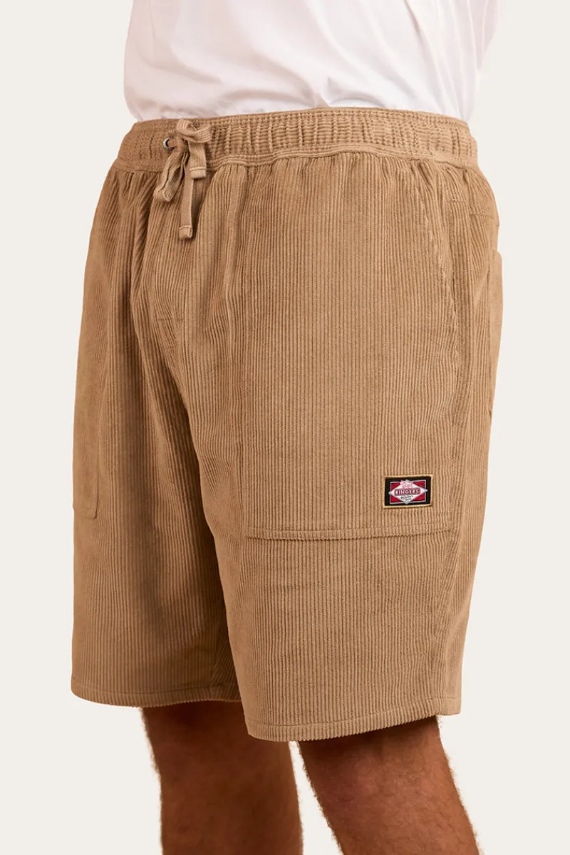Hot Ringers Western Countryside Mens Corduroy Walk Short - Dark Sand