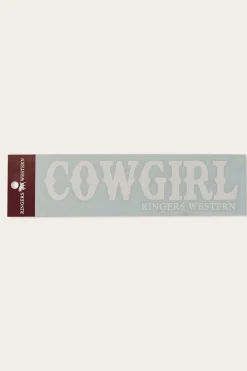 Ringers Western Cowgirl Die Cut Sticker - White