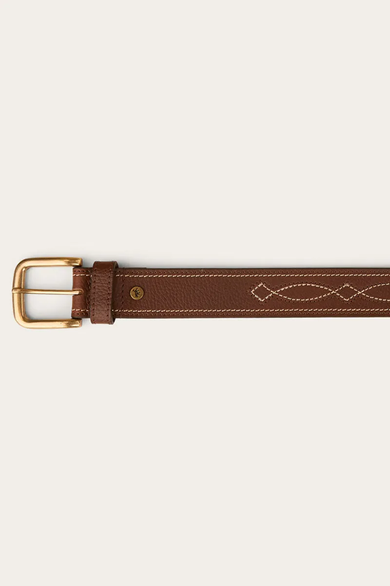 Ringers Western Crossover Belt - Brown / Brass