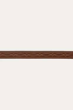Ringers Western Crossover Belt - Brown / Brass