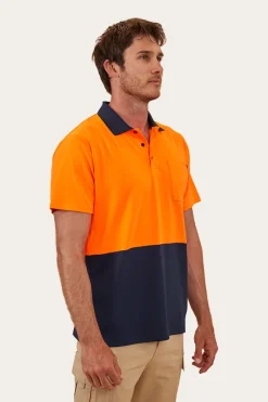 Sale Ringers Western Crossroad Mens Hi-Vis Polo - Neon Orange Red