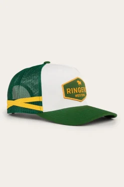 Hot Ringers Western Cunningham Kids Trucker Cap - Lake Green