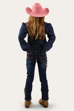 Best Ringers Western Dahlia Kids Denim Western Shirt - Classic Blue