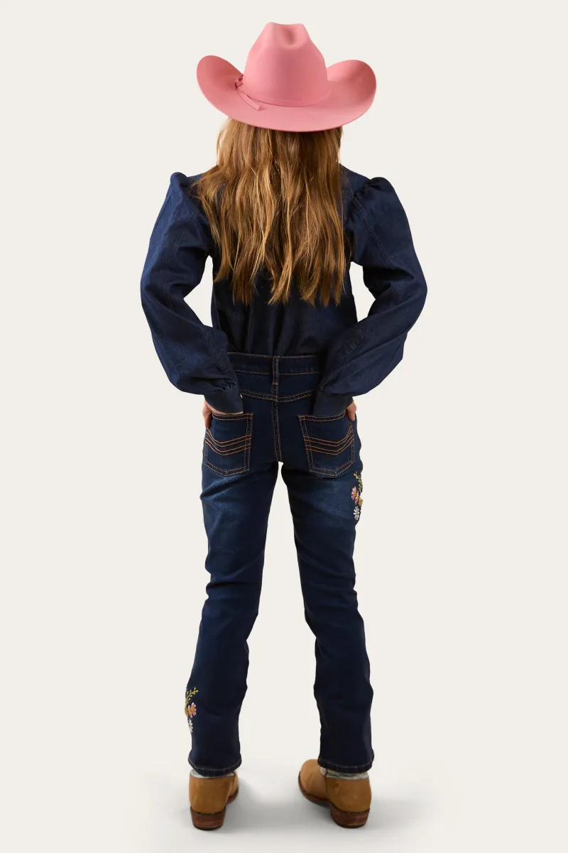 Best Ringers Western Dahlia Kids Denim Western Shirt - Classic Blue