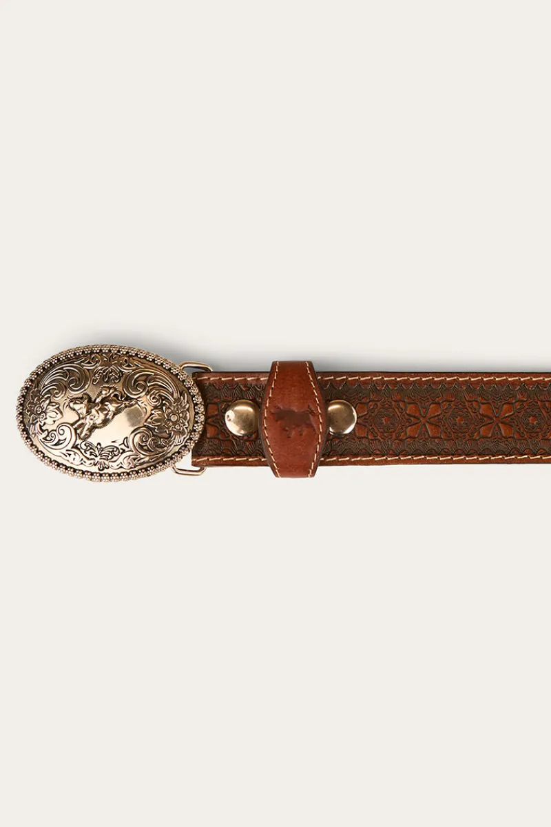 Hot Ringers Western Dallas Belt - Brown / Silver
