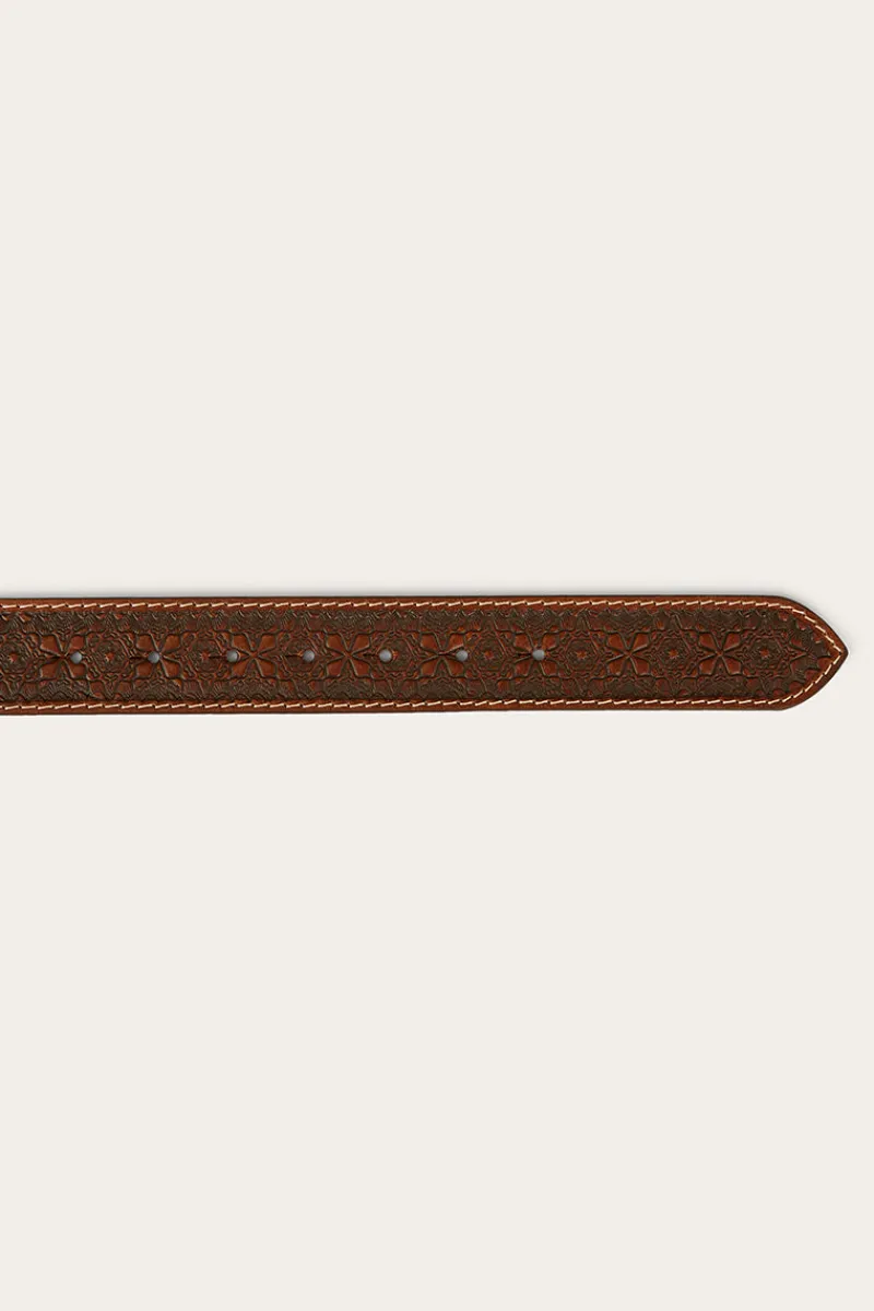 Hot Ringers Western Dallas Belt - Brown / Silver