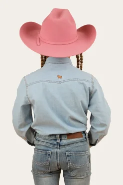 Best Ringers Western Darby Kids Denim Western Shirt - Vintage Light Blue