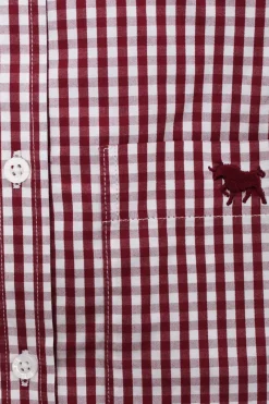 Clearance Ringers Western Davidson Womens Gingham Dress Shirt - Burgundy