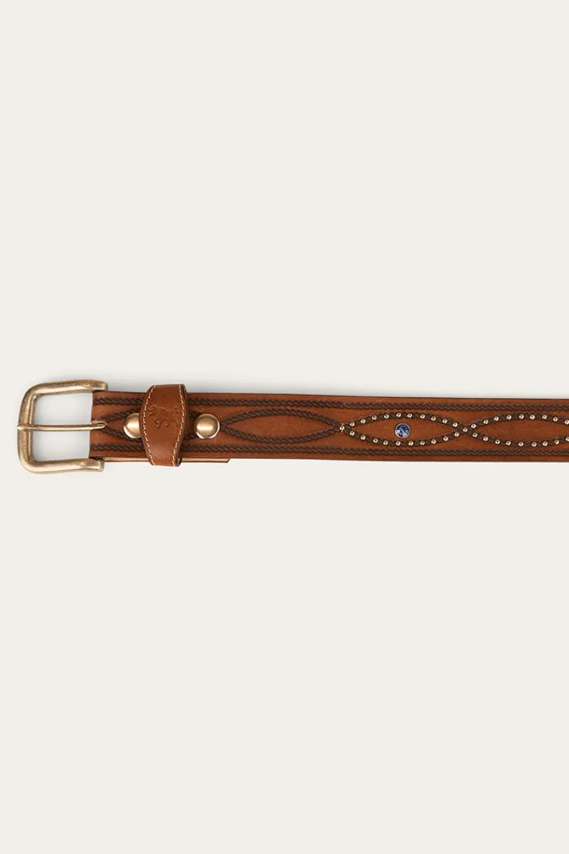 Ringers Western Diamond T Belt - Tan / Silver