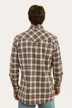 New Ringers Western Dillinger Mens Western Shirt - Dark Sand