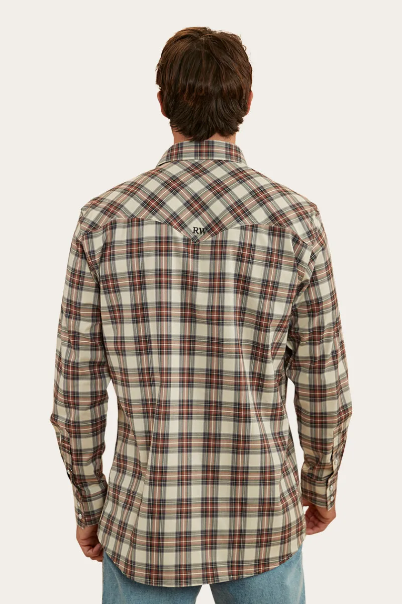 New Ringers Western Dillinger Mens Western Shirt - Dark Sand