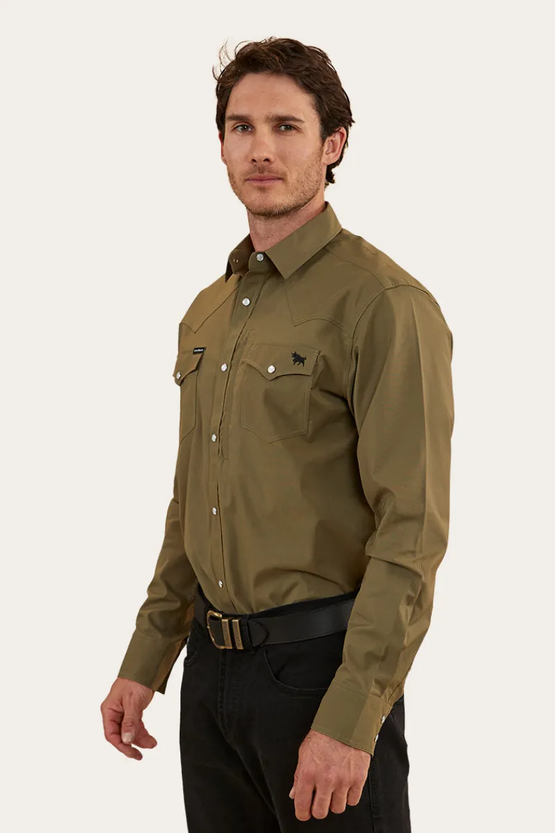 Clearance Ringers Western Dillinger Mens Western Shirt - Military Green