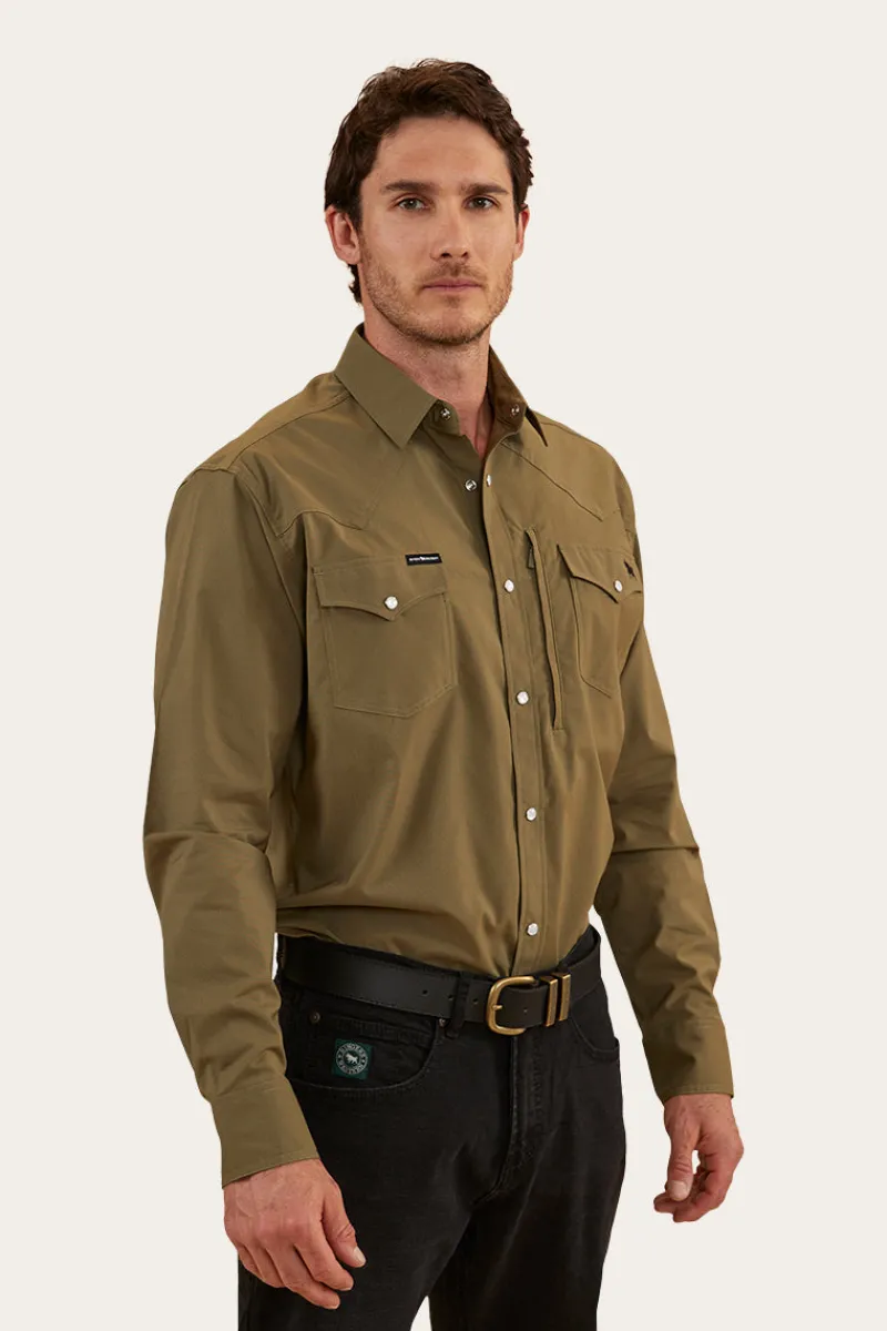 Clearance Ringers Western Dillinger Mens Western Shirt - Military Green