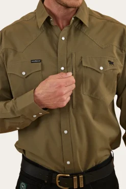 Clearance Ringers Western Dillinger Mens Western Shirt - Military Green