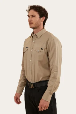 New Ringers Western Dillinger Mens Western Shirt - Desert Sand