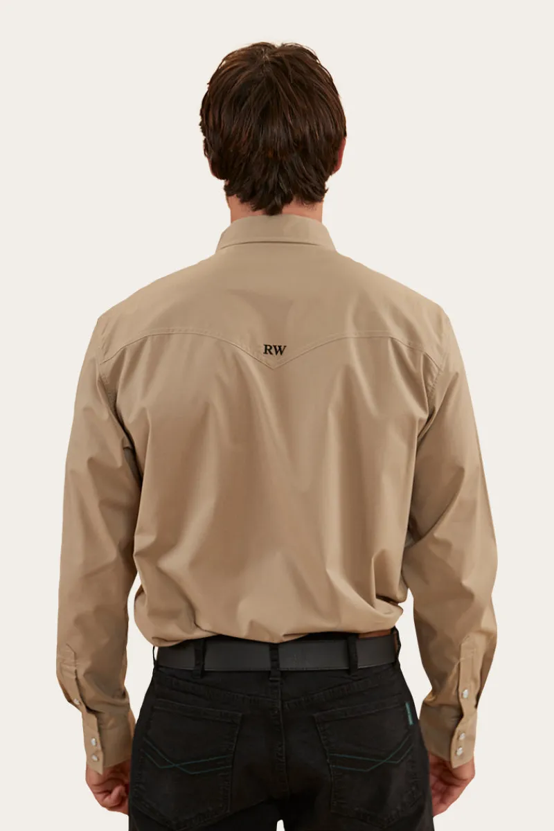 New Ringers Western Dillinger Mens Western Shirt - Desert Sand