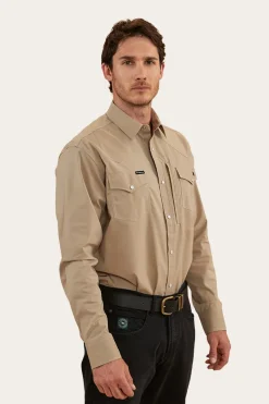 New Ringers Western Dillinger Mens Western Shirt - Desert Sand