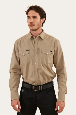 New Ringers Western Dillinger Mens Western Shirt - Desert Sand