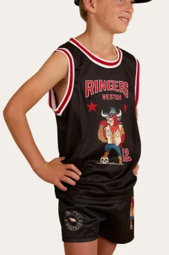 Online Ringers Western Do no Harm Kids Footy Shorts - Black