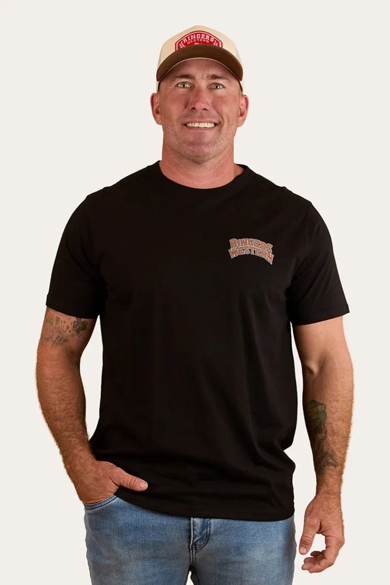 New Ringers Western Do No Harm Take No Bull Mens Loose Fit T-Shirt - Black