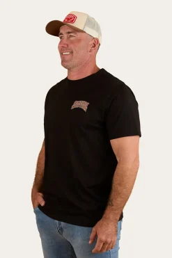 New Ringers Western Do No Harm Take No Bull Mens Loose Fit T-Shirt - Black