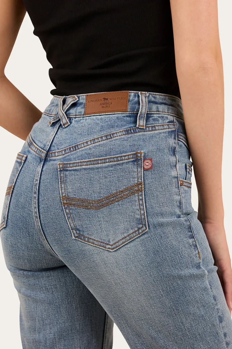 Ringers Western Edith Womens High Rise Bootleg Jean - Light Wash Blue