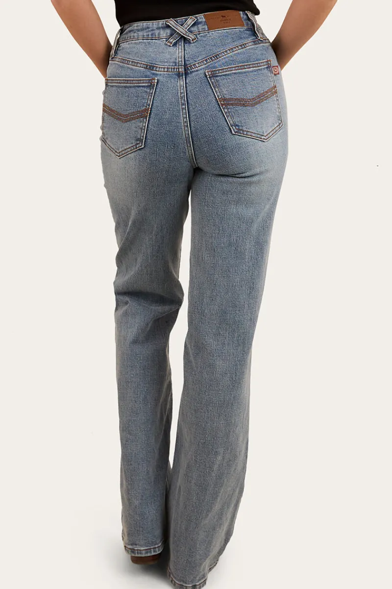 Ringers Western Edith Womens High Rise Bootleg Jean - Light Wash Blue