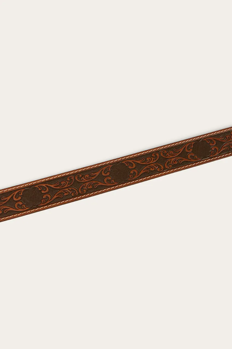 Ringers Western Eldorado Belt - Brown / Silver
