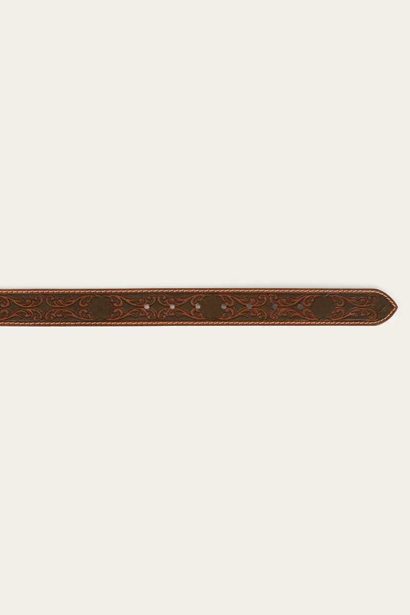 Ringers Western Eldorado Belt - Brown / Silver