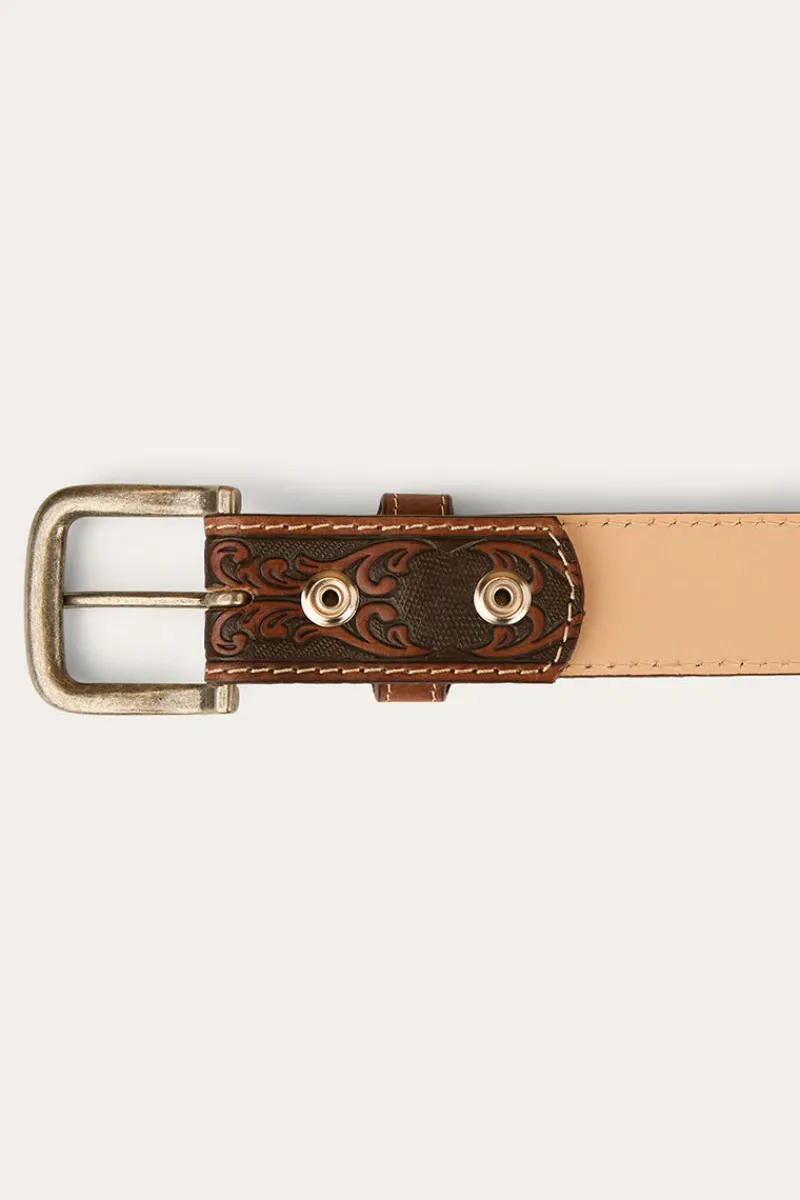 Ringers Western Eldorado Belt - Brown / Silver