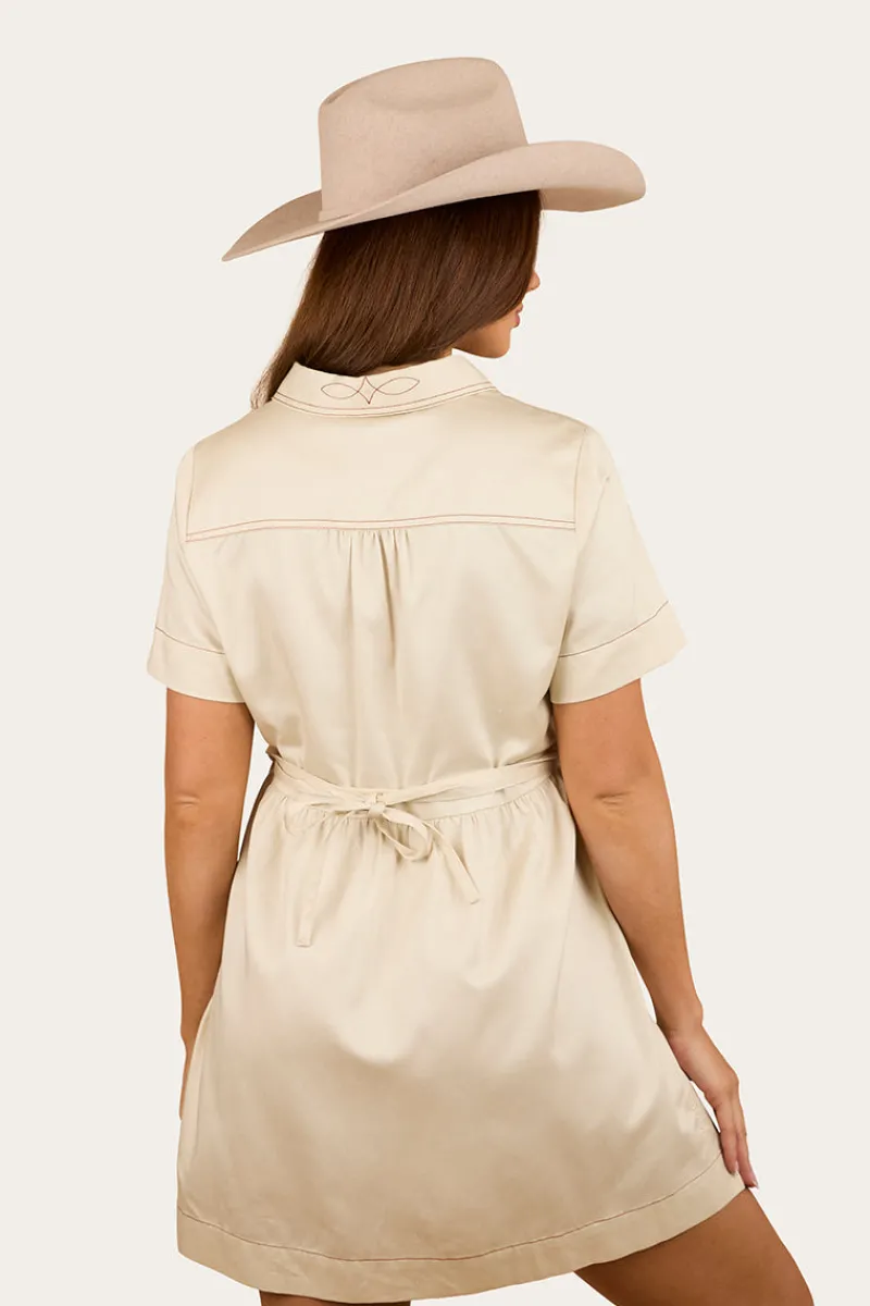 Online Ringers Western Eloise Womens Shirt Dress - Off White